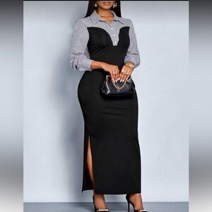 SHEIN Black and White Pencil Dress